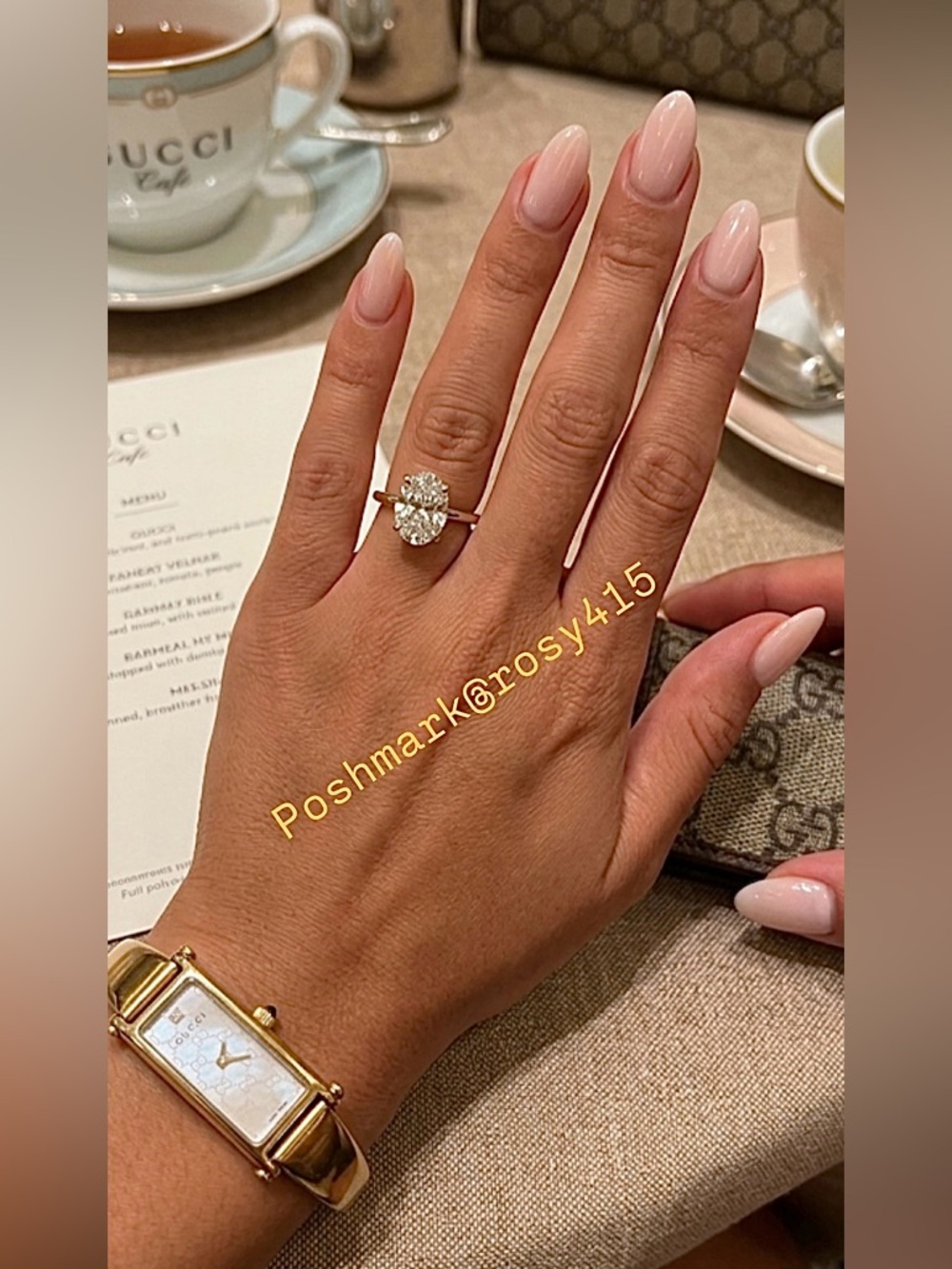 Vintage Gucci Watch gold tone watch white mother of pearl dainty bracelet watch